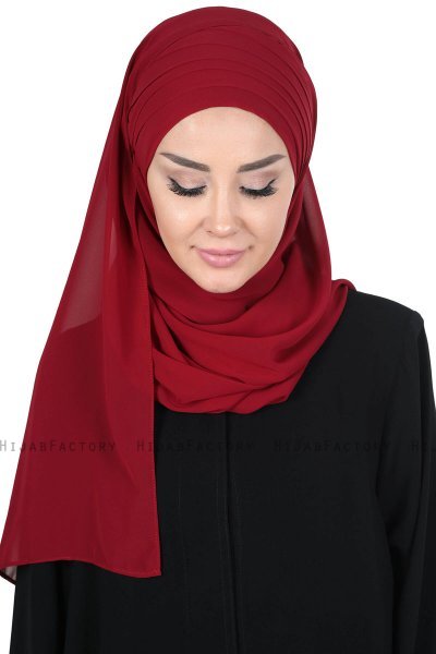 Malin - Hijab Chiffon Pratico Bordò