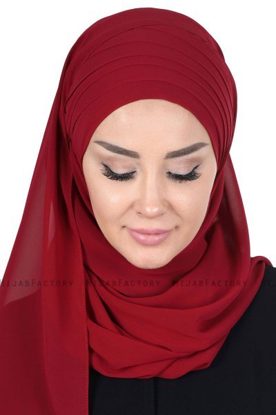Malin - Hijab Chiffon Pratico Bordò