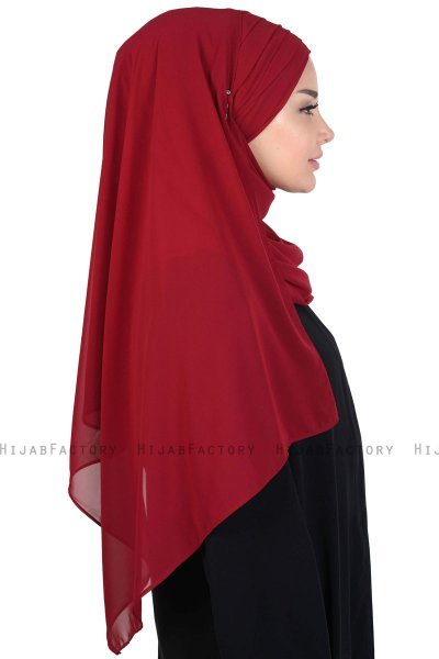Malin - Hijab Chiffon Pratico Bordò