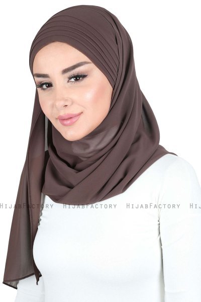 Malin - Hijab Chiffon Pratico Marrone