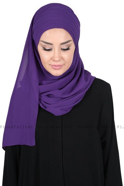 Malin - Hijab Chiffon Pratico Viola