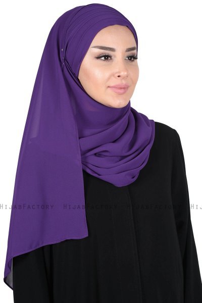 Malin - Hijab Chiffon Pratico Viola
