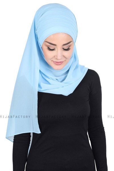 Malin - Hijab Chiffon Pratico Azzurro