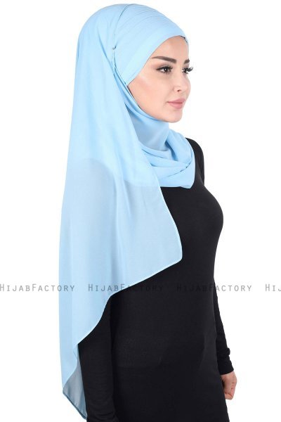 Malin - Hijab Chiffon Pratico Azzurro
