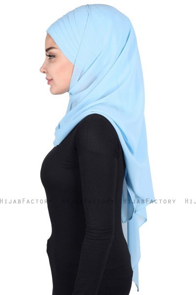Malin - Hijab Chiffon Pratico Azzurro