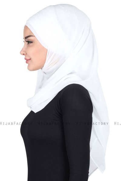 Malin - Hijab Chiffon Pratico Bianco Sporco
