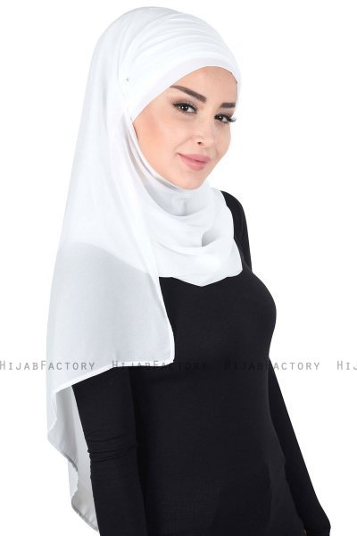 Malin - Hijab Chiffon Pratico Bianco Sporco