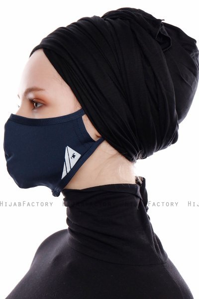 Asli - Hijab Sport Maschera Blu Navy / Copertura Facciale