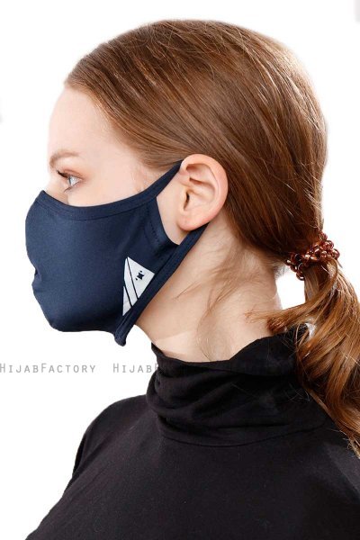 Asli - Hijab Sport Maschera Blu Navy / Copertura Facciale