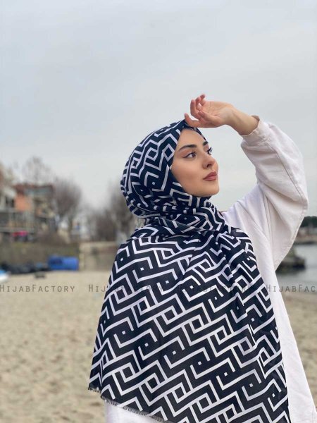 Meher - Hijab Fantasia Di Cotone Nero