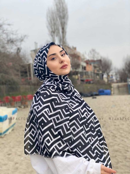 Meher - Hijab Fantasia Di Cotone Nero
