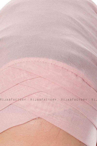 Mehtap - Chiffon Hijab Pratico One Piece Rosa Antico