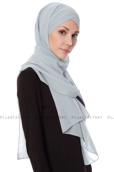 Mehtap - Chiffon Hijab Pratico One Piece Grigio