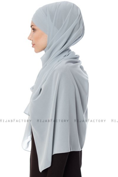 Mehtap - Chiffon Hijab Pratico One Piece Grigio