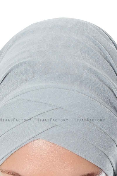 Mehtap - Chiffon Hijab Pratico One Piece Grigio