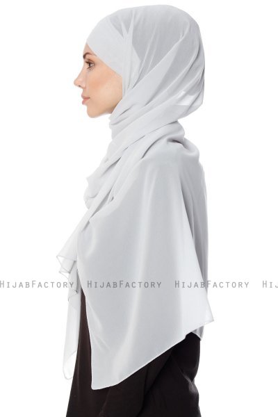 Mehtap - Chiffon Hijab Pratico One Piece Grigio Chiaro