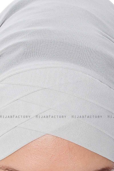 Mehtap - Chiffon Hijab Pratico One Piece Grigio Chiaro