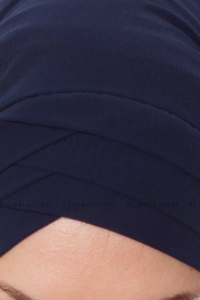 Mehtap - Chiffon Hijab Pratico One Piece Blu Navy