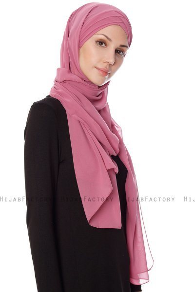 Mehtap - Chiffon Hijab Pratico One Piece Rosa Scuro