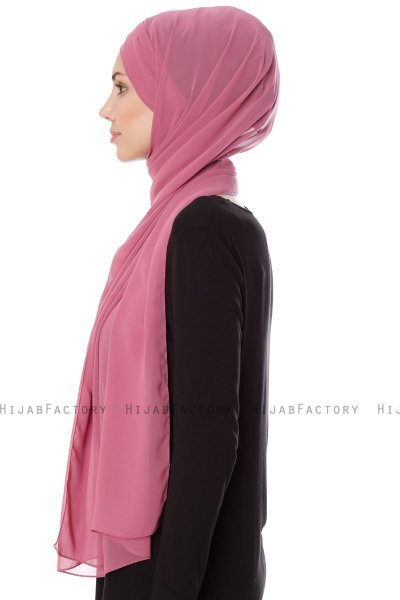 Mehtap - Chiffon Hijab Pratico One Piece Rosa Scuro