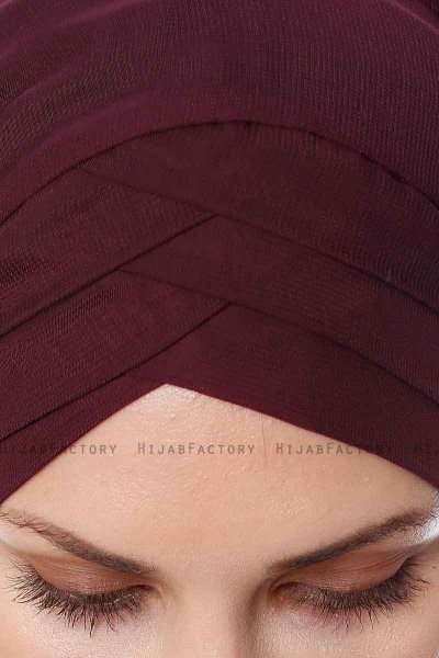 Mehtap - Chiffon Hijab Pratico One Piece Prugna