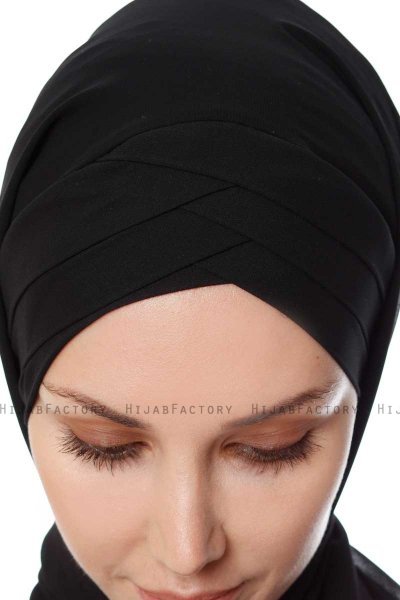 Mehtap- Chiffon Hijab Pratico One Piece Nero