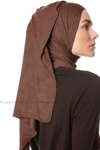 Melek - Hijab Jersey Premium Marrone - Ecardin