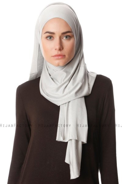Melek - Hijab Jersey Premium Grigio Chiaro - Ecardin
