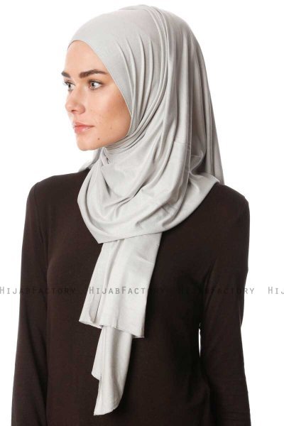 Melek - Hijab Jersey Premium Grigio Chiaro - Ecardin