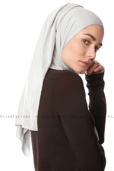 Melek - Hijab Jersey Premium Grigio Chiaro - Ecardin