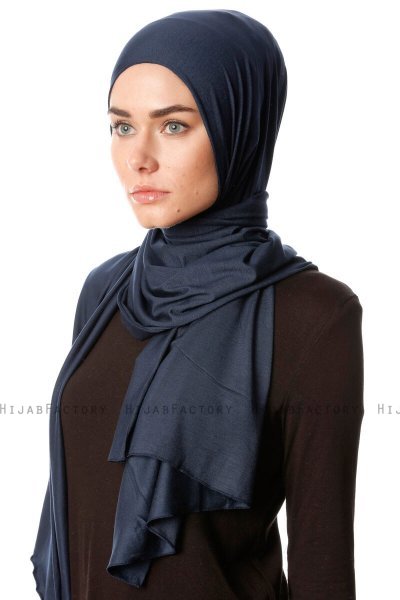 Melek - Hijab Jersey Premium Blu Navy - Ecardin