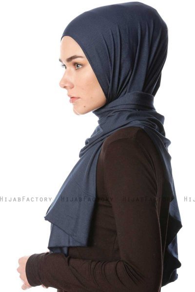 Melek - Hijab Jersey Premium Blu Navy - Ecardin