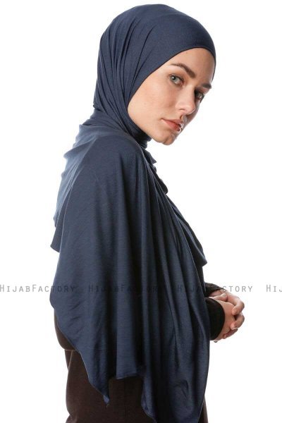 Melek - Hijab Jersey Premium Blu Navy - Ecardin