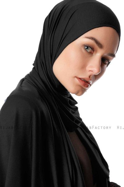 Melek - Hijab Jersey Premium Nero - Ecardin