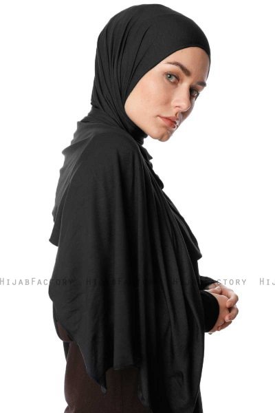 Melek - Hijab Jersey Premium Nero - Ecardin