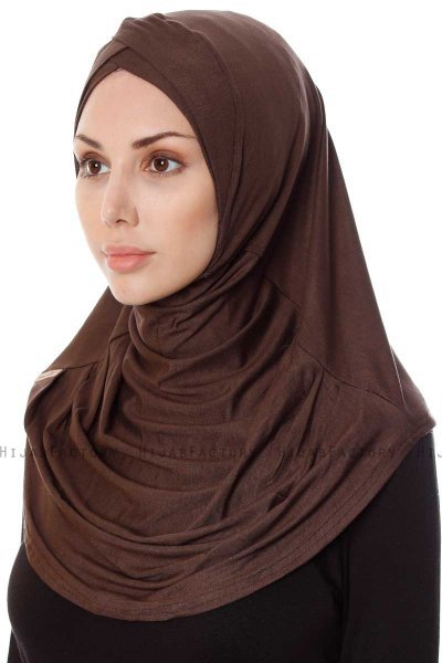 Mia - Hijab Al Amira Marrone One-Piece - Ecardin