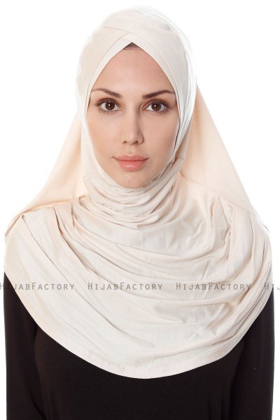 Mia - Hijab Al Amira Beige Chiaro One-Piece - Ecardin