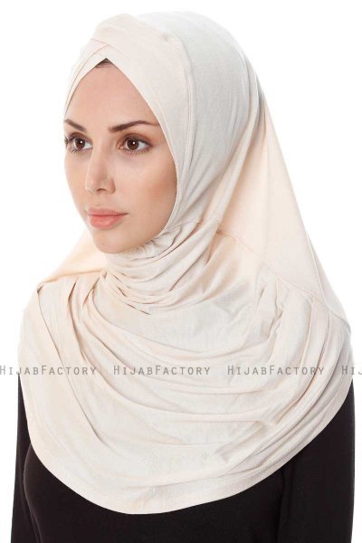 Mia - Hijab Al Amira Beige Chiaro One-Piece - Ecardin