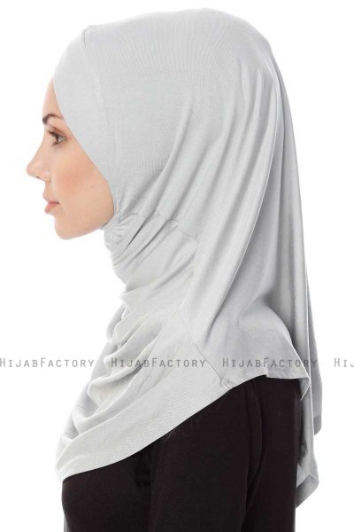 Mia - Hijab Al Amira Grigio Chiaro One-Piece - Ecardin