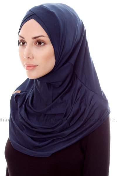 Mia - Hijab Al Amira Blu Navy One-Piece - Ecardin
