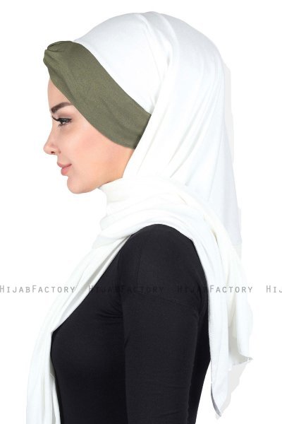 Mikaela - Hijab Cotone Pratico Creme & Cachi