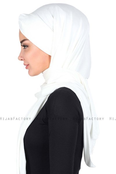 Mikaela - Hijab Cotone Pratico Creme & Taupe