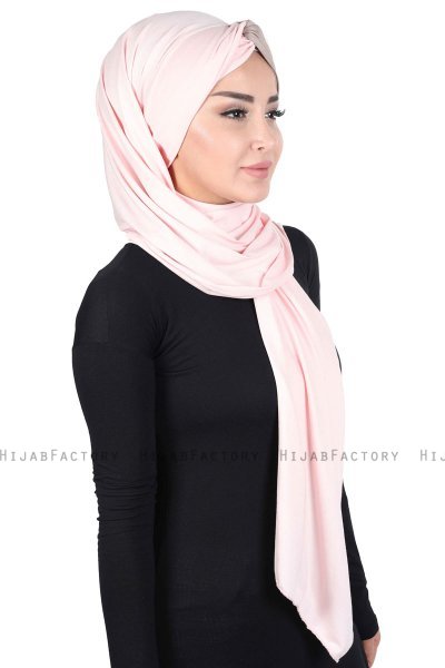 Mikaela - Hijab Cotone Pratico Rosa Antico & Taupe