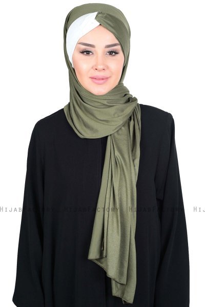Mikaela - Hijab Cotone Pratico Cachi & Creme