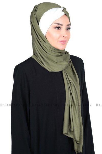 Mikaela - Hijab Cotone Pratico Cachi & Creme