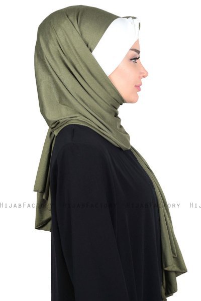 Mikaela - Hijab Cotone Pratico Cachi & Creme