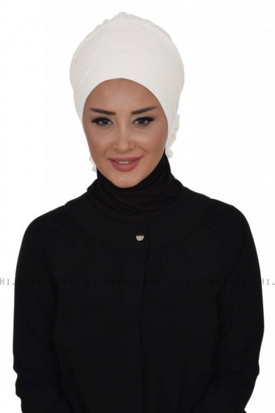 Monica - Turbante Di Cotone Bianca - Ayse Turban