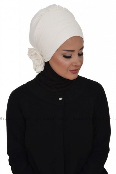 Monica - Turbante Di Cotone Bianca - Ayse Turban