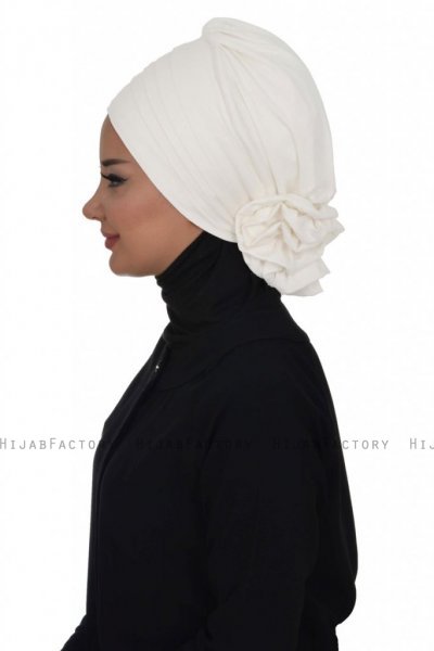Monica - Turbante Di Cotone Bianca - Ayse Turban