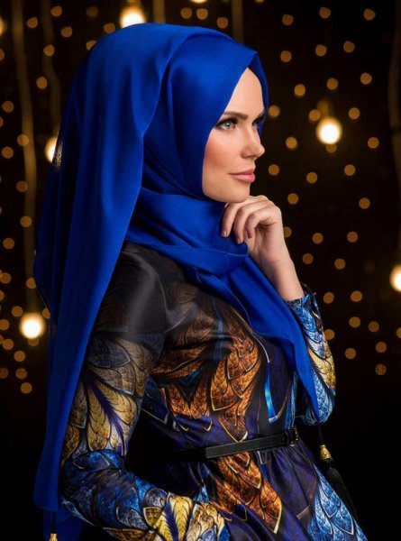 MW - Chiffon Blu Hijab - Muslima Wear